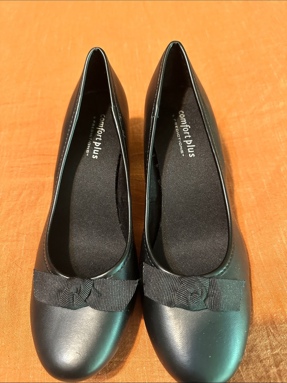 comfort plus by Predictions Black Bow Round-Toe Ballet Flats